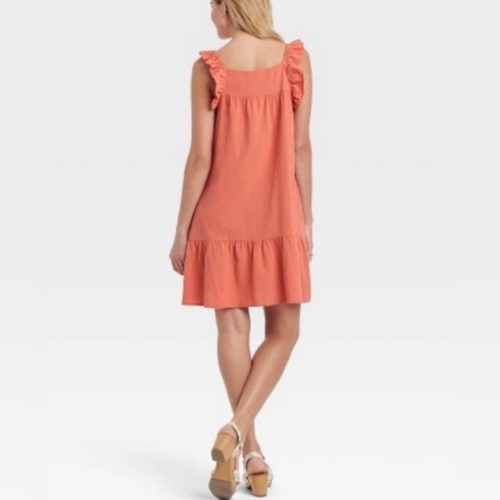 Universal Thread Orange Flutter Ruffle Shoulder B… - image 2